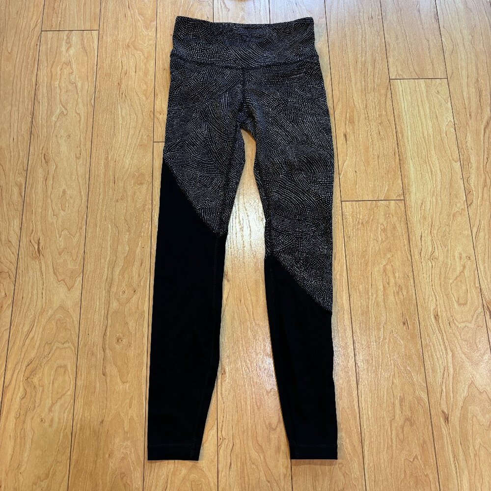 Lululemon Speed Wunder Tight *Asym Free Spirit Ice Grey Black Women's Size 4